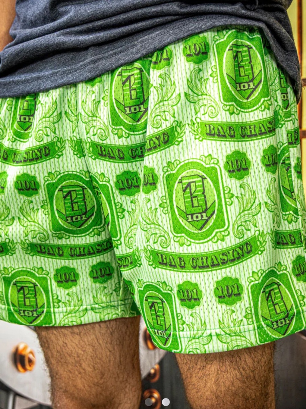 Baseball Lifestyle 101 Bag Chaser Shorts XL Green